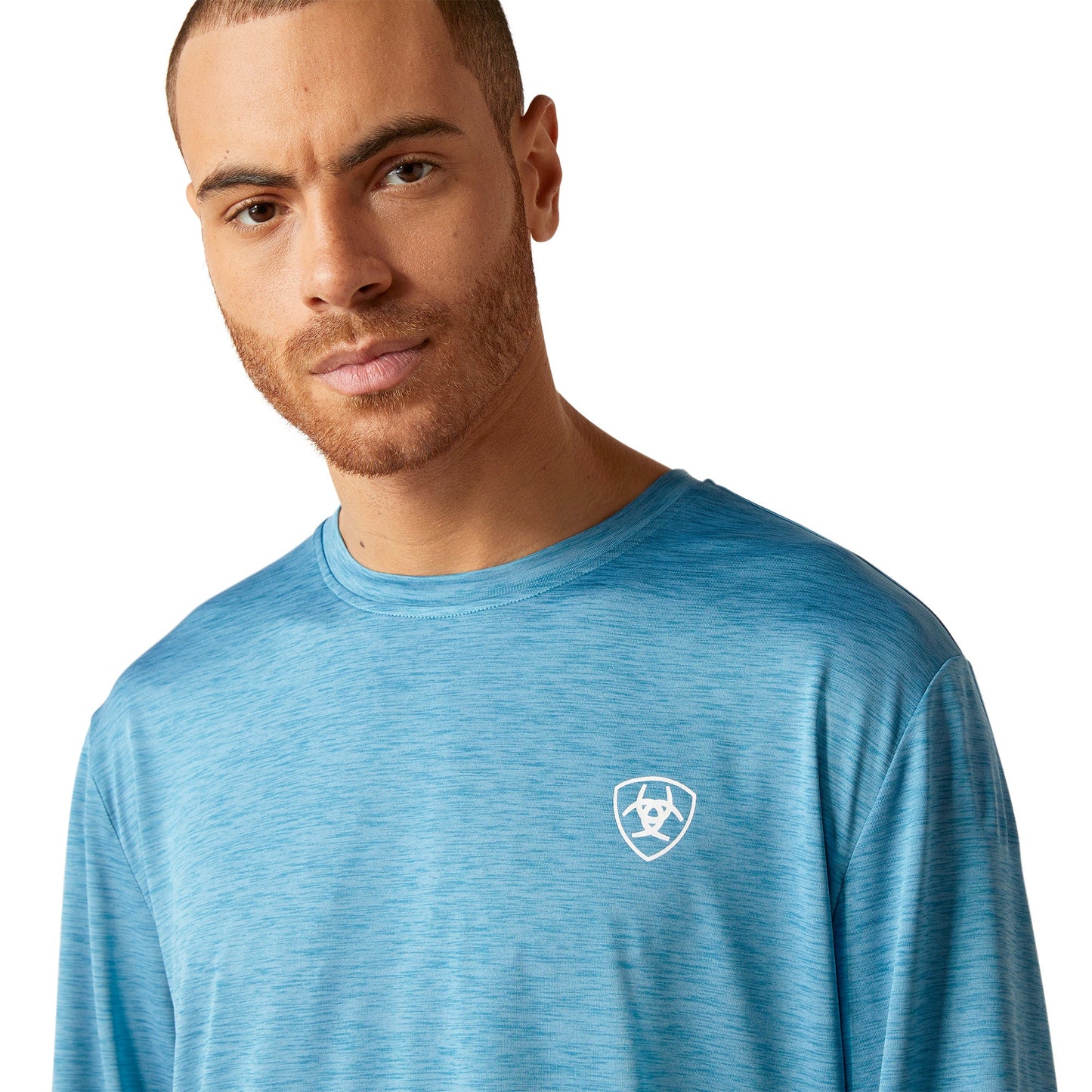 Ariat Mens Charger Faded LS Tshrt Seaport Heather 10046424