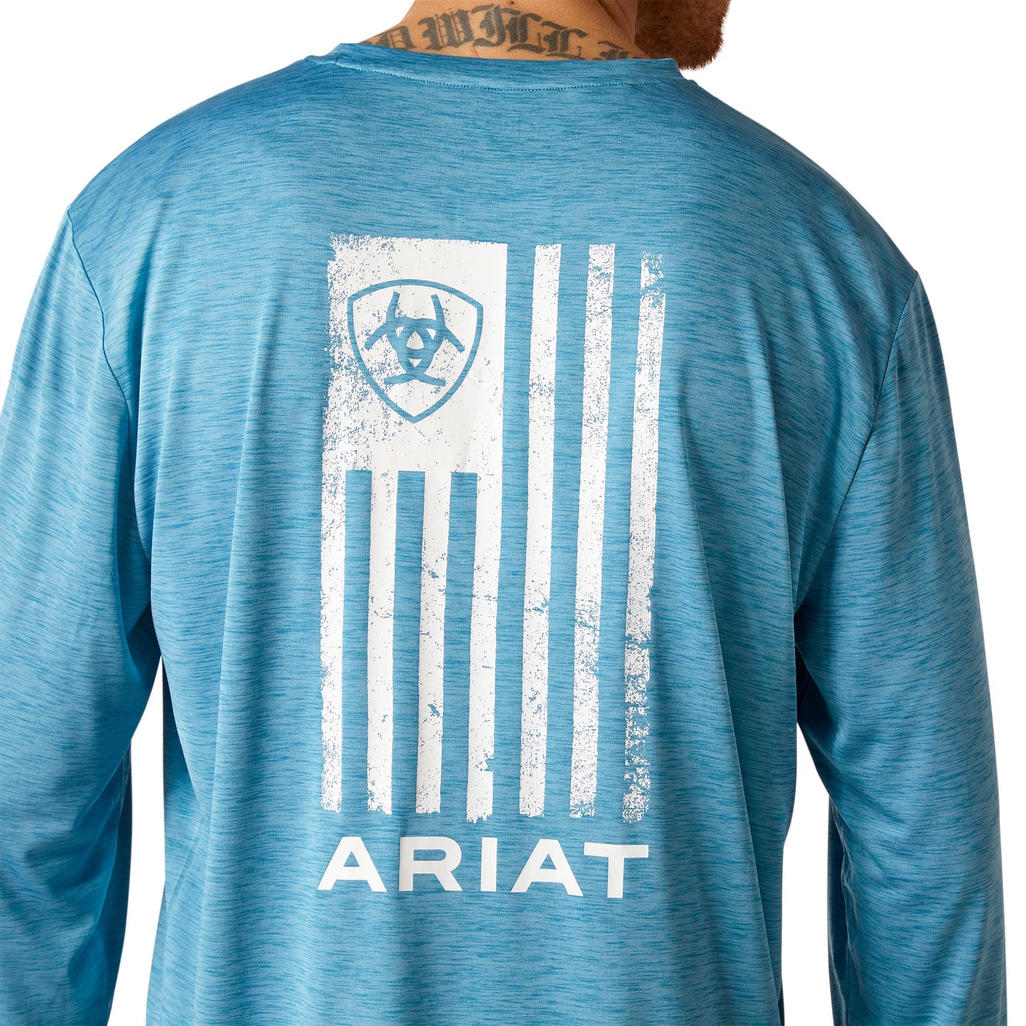 Ariat Mens Charger Faded LS Tshrt Seaport Heather 10046424