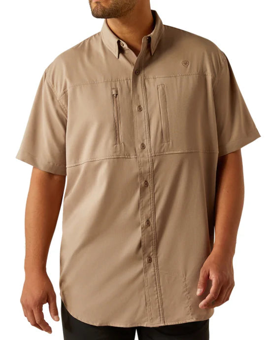 Ariat Men's Vent TEK Classic Fit Taupe Grey shirt10055244