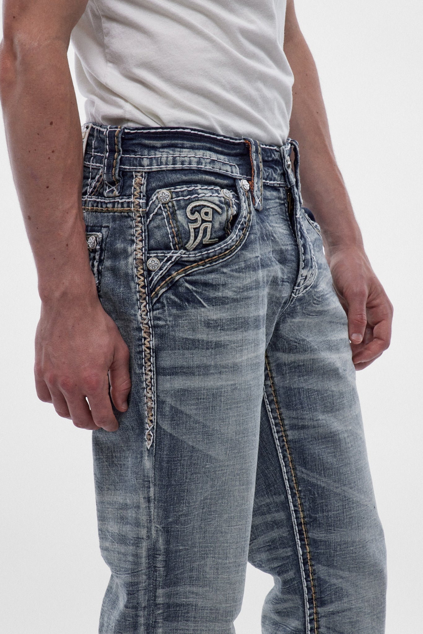 Rock Revival Men's Boot Cut Hart Light Blue
