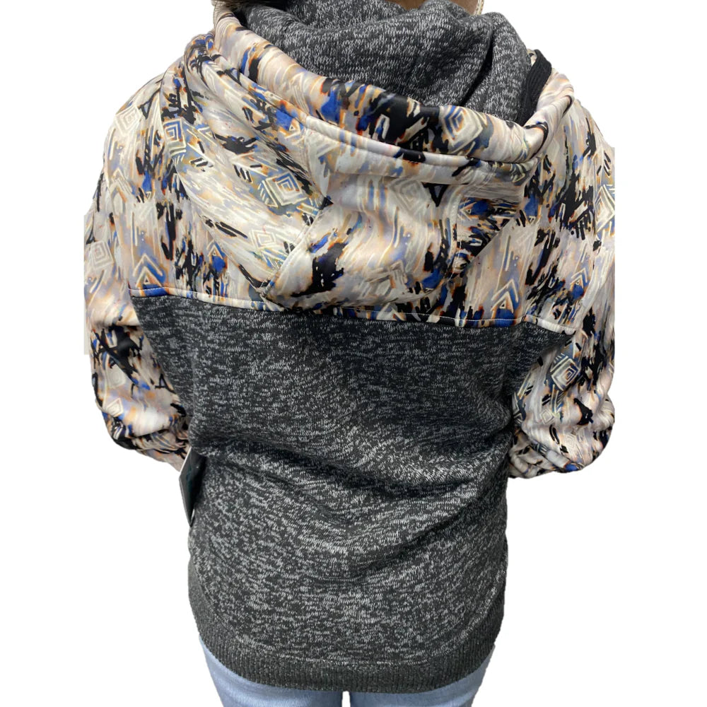 Hooey Ladies Jimmy Aztec Print Charcoal Hooded Sweatshirt HH1202AZCH