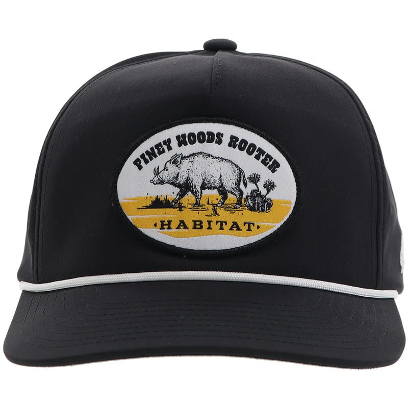 6023T-BK Habitat Black 5-Panel Trucker with Multi Color Oval Patch