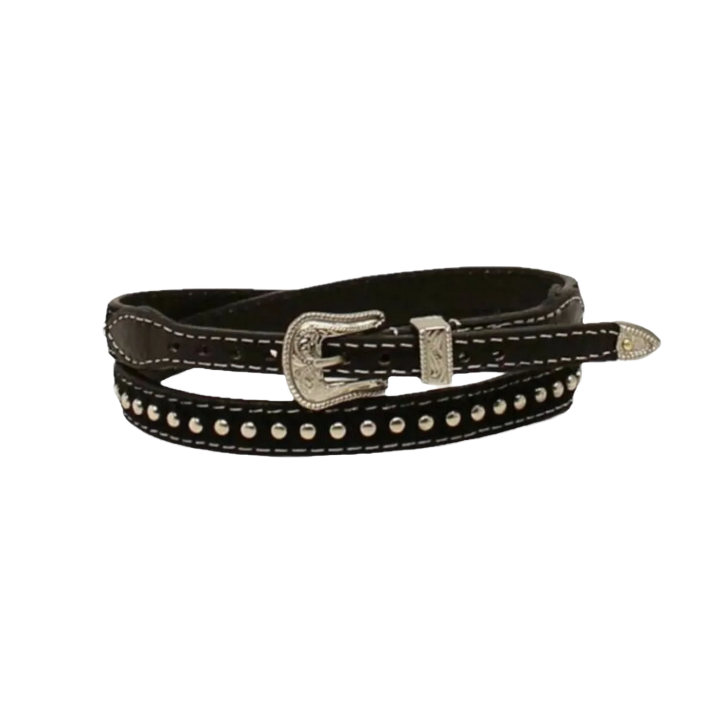 Twister Hat Band Black Leather with Studs 0267401