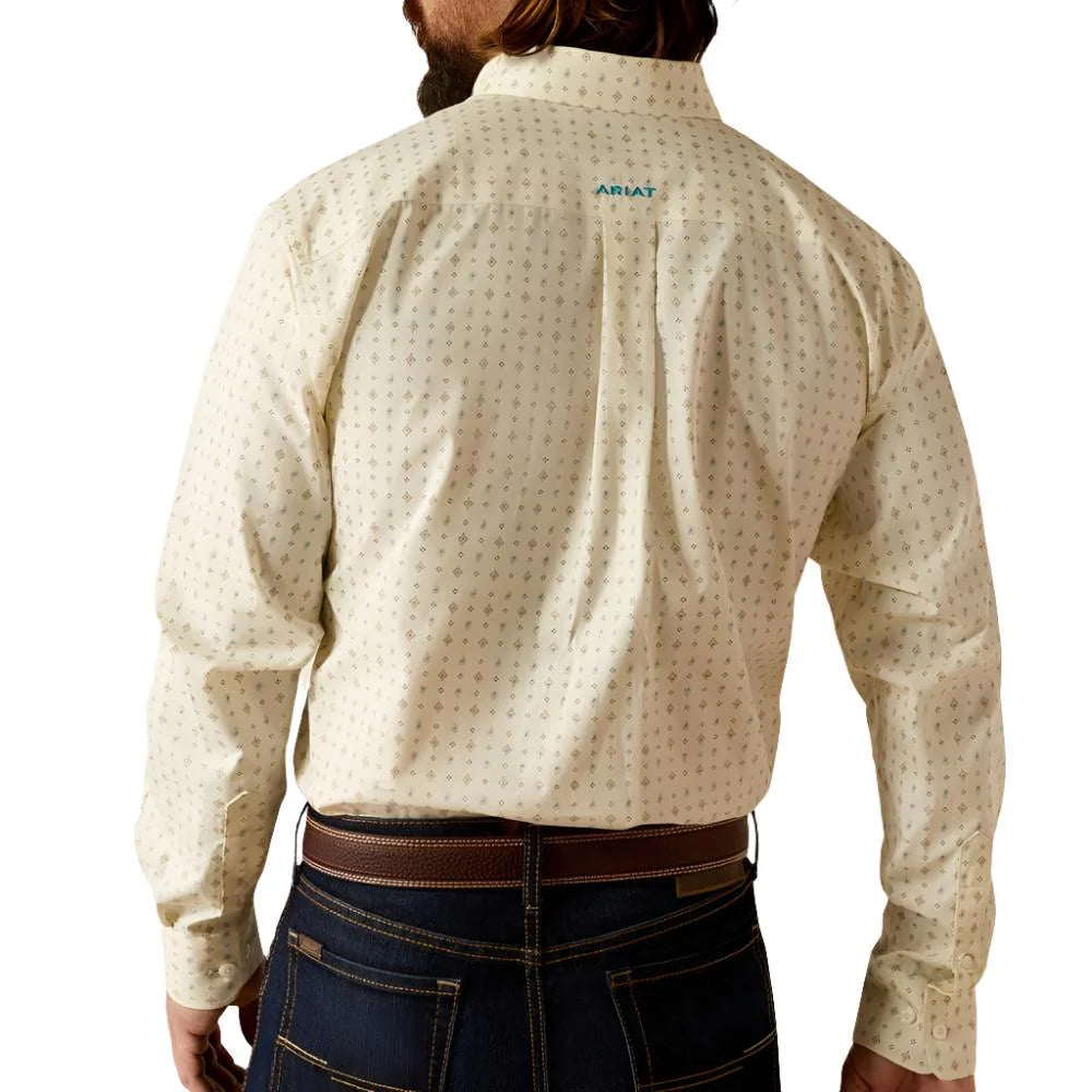 Ariat Mens Wrinkle-Free Griffin LS Shrt Cream 10052375
