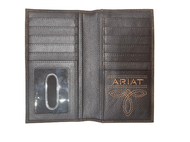 Ariat Men's Brown USA Flag Leather Rodeo Style Wallet A3545802