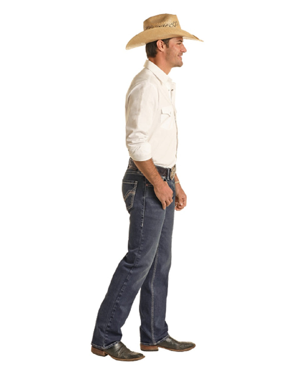 Rock & Roll Men's Revolver Slim Straight Jeans BM1RD03666