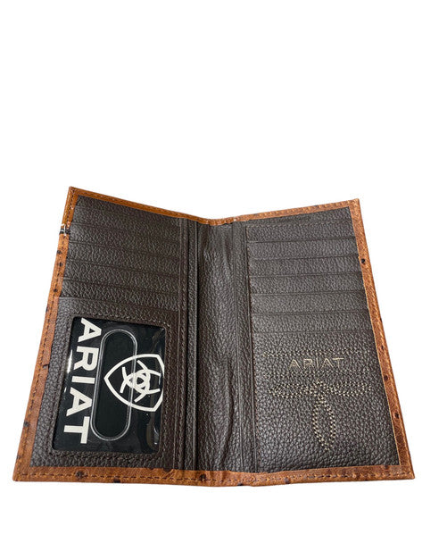 Ariat Rodeo Wallet Ostrich Floral Embossed Brown A3553102