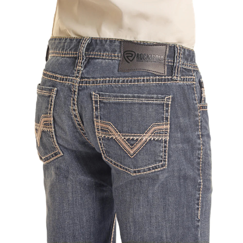 Rock & Roll Denim Men's Revolver Slim Straight Denim Jeans BM1RD02489