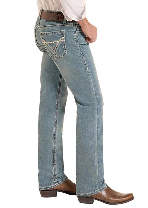 Rock & Roll Denim Men's Revolver Slim Fit Light Vintage Straight Leg Jeans BM1RD09954