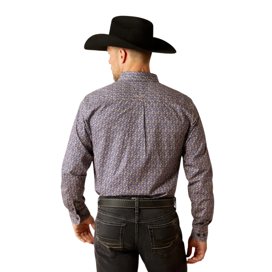 Ariat Mens Fitted Reyes FTD LS Shrt Royal Blue 10052362