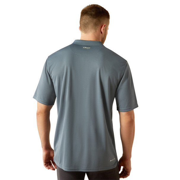 Ariat Mens Tek SS Polo Newsboy Blue 10055253