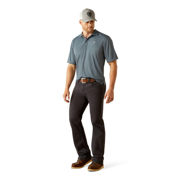 Ariat Mens Tek SS Polo Newsboy Blue 10055253