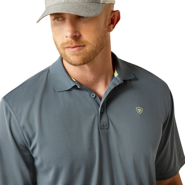 Ariat Mens Tek SS Polo Newsboy Blue 10055253
