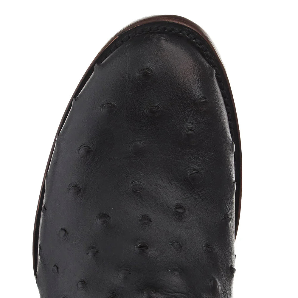 Tanner Mark Boots Men's Matte Black Ostrich Print Vamp 13in Black Top
