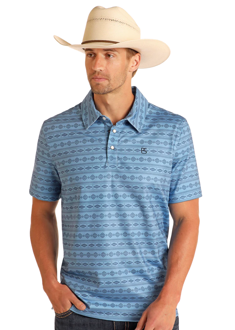 Panhandle Men's Southwestern Print Performance Polo TM51T05719