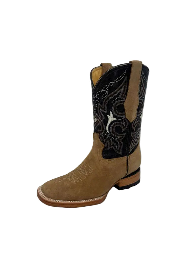 Tan Roughout Square Toe Cowboy Boots 265365