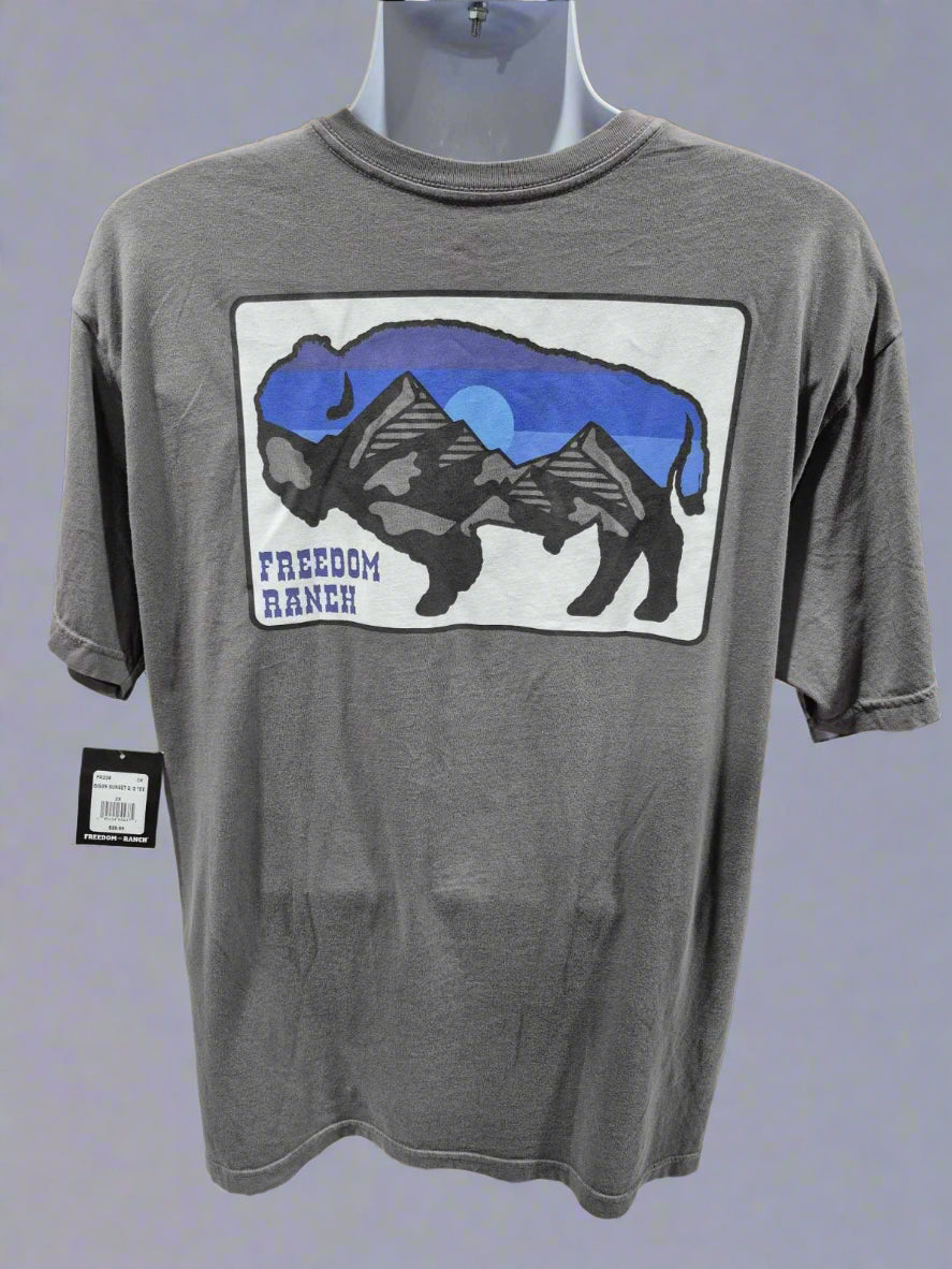 Freedom Ranch FR228 Bison Sunset S/S Tee