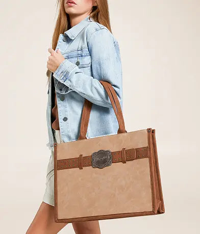 Wrangler Concho Structured Tote Tan WG250G-8250TN