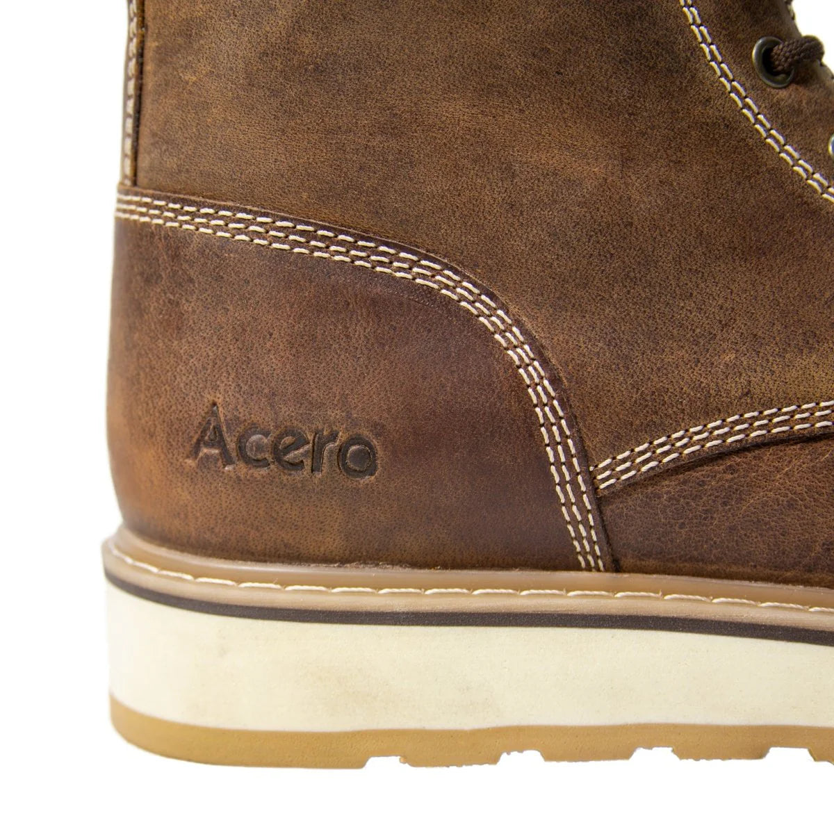 ACERO WORK SHOES Horse Tan Moc Toe Lace Up -AC8611