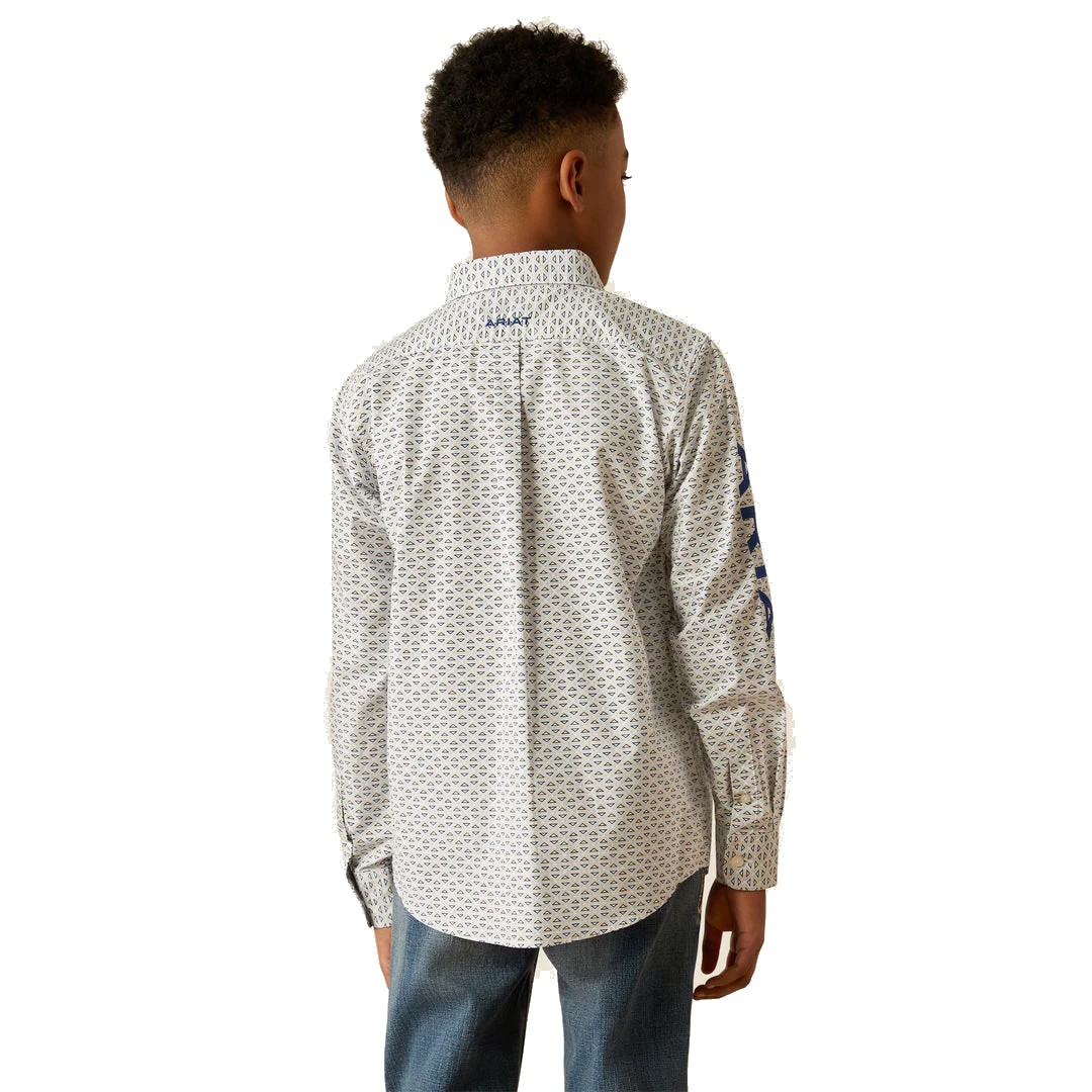 Ariat Youth Boy's Team Drew Classic Fit Blue Shirt 10054796