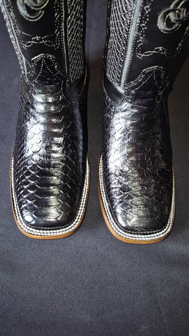 Cowboy City Obsidian Black Square Toe Mens Boots