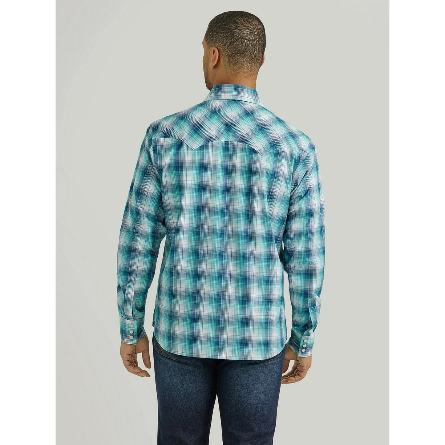 Wrangler Men's Retro Plaid Print Long Sleeve Snap Western Shirt - 112351878