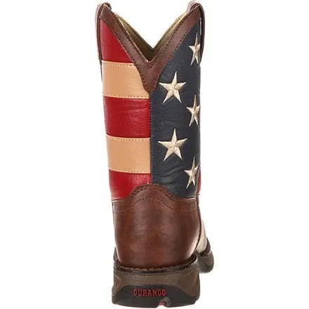 Durango Unisex Kids' 8" Lil' Durango Patriotic Western Flag Boot Brown/Union Flag - BT245