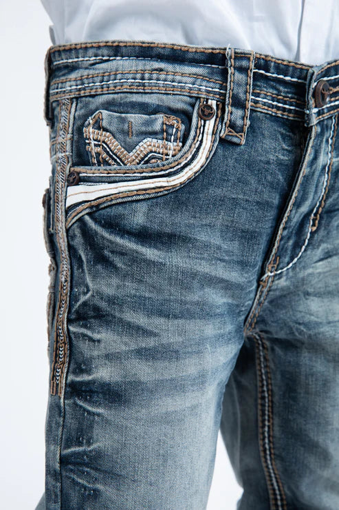 Platini Holt Kid’s Stone Wash Blue Slim Bootcut Jeans