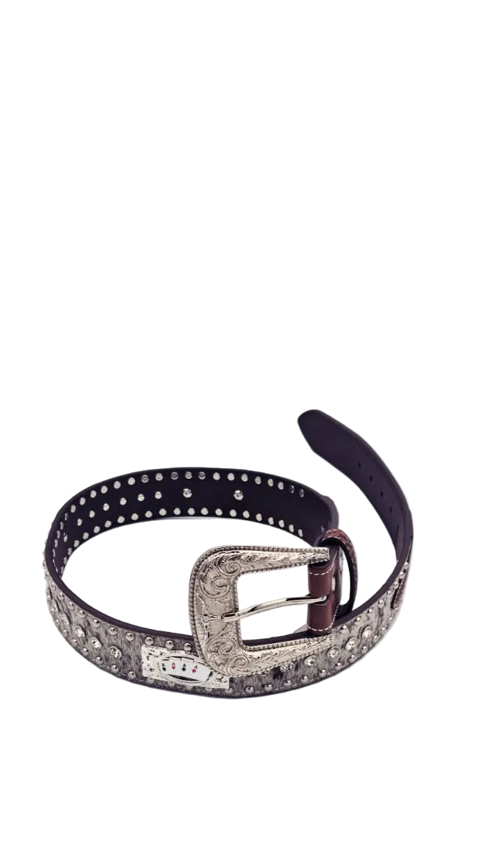 Cinto Pelo De Vaca Cartas A's(EVERY BELT IS UNIQUE)
