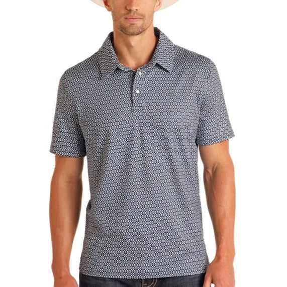 Panhandle Slim Navy Print Men's Polo TM51T05714