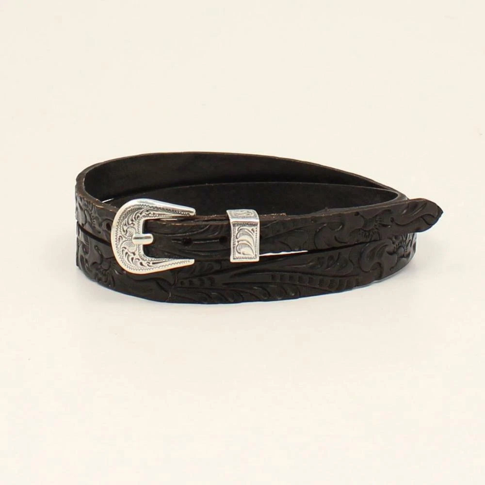 M&F Western Twister Floral Black Tooled Tapered Hat Band 0275101