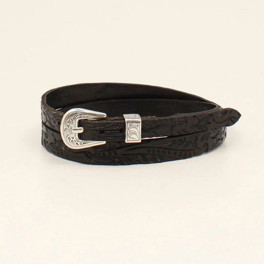 M&F Western Twister Floral Black Tooled Tapered Hat Band 0275101