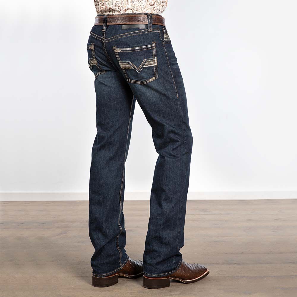 Rock & Roll  Men's  Revolver Slim Straight  Dark Vintage  Jeans BM1RD04828