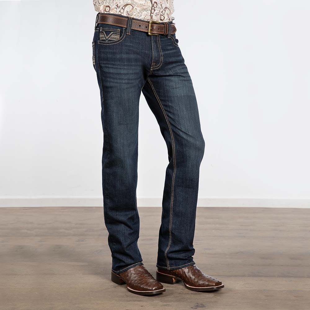 Rock & Roll  Men's  Revolver Slim Straight  Dark Vintage  Jeans BM1RD04828