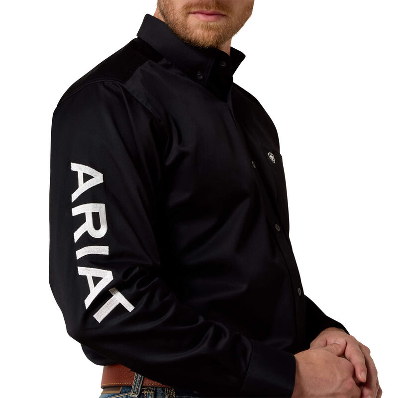 Ariat Men's Team Logo Black Twill Long Sleeve Shirt 10017497