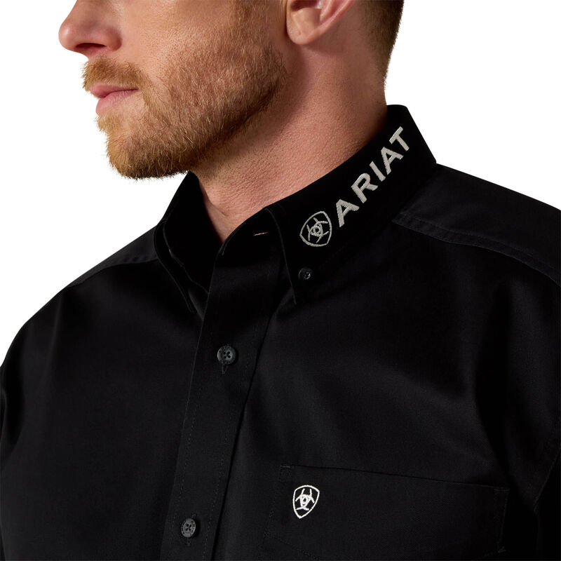 Ariat Men's Team Logo Black Twill Long Sleeve Shirt 10017497