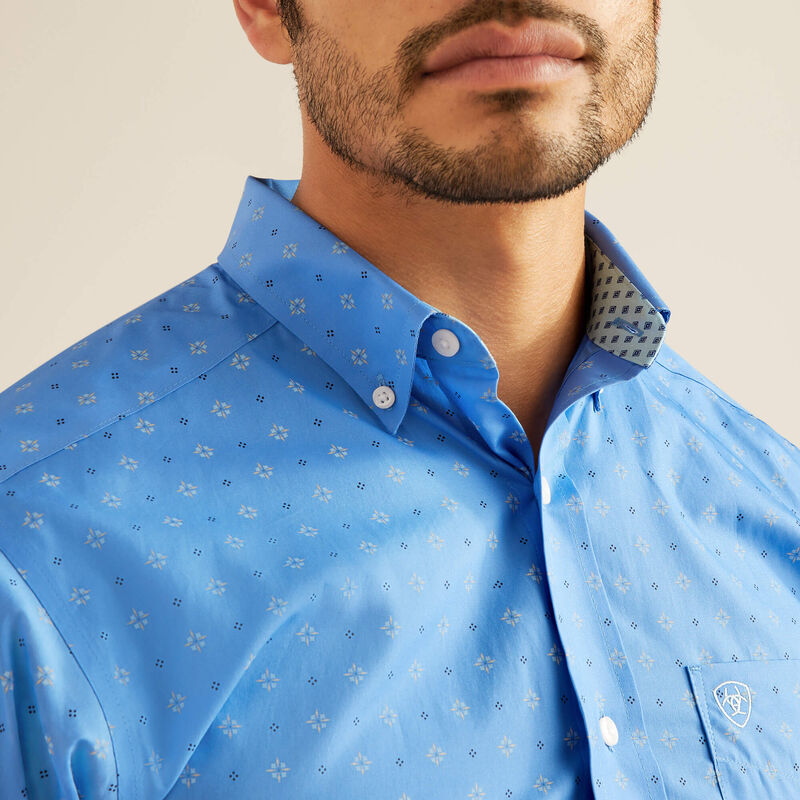 Ariat Men's Wrinkle Free Russel Fitted Shirt Regatta 10048364