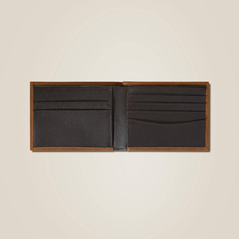 Ariat -Brown Leather & Flag Shield Bi Fold Wallet A35549217