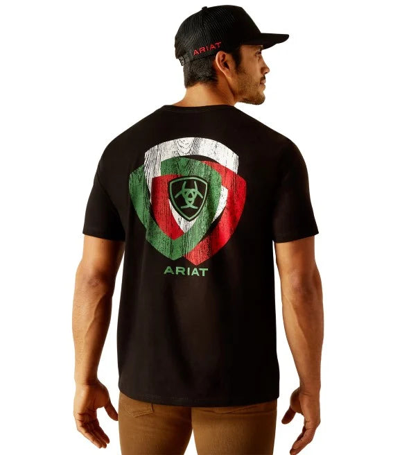 Ariat Mens Wooden Badges SS T Shirt Black 10051447