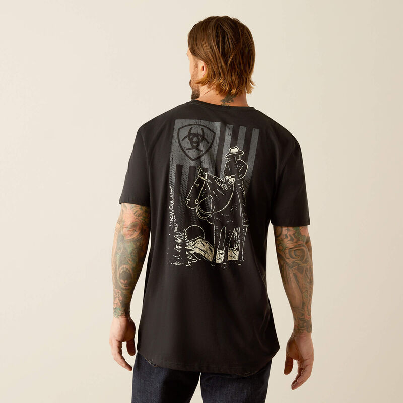 Ariat Mens Big Sky Freedom SS Tshrt Black 10054842