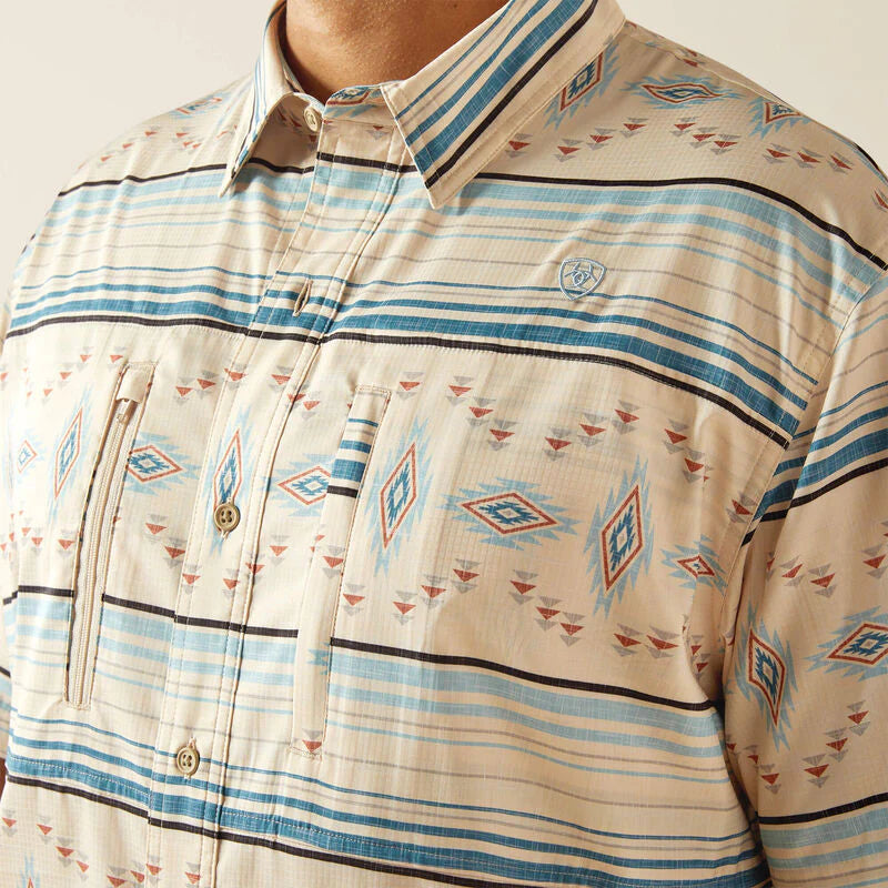 Ariat Mens Venttek Short Sleeve Shirt  Moonbeam 10058810
