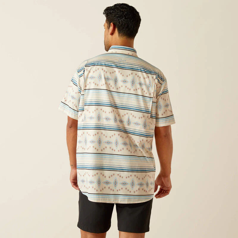 Ariat Mens Venttek Short Sleeve Shirt  Moonbeam 10058810