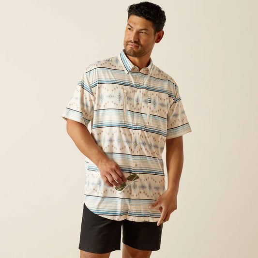 Ariat Mens Venttek Short Sleeve Shirt  Moonbeam 10058810