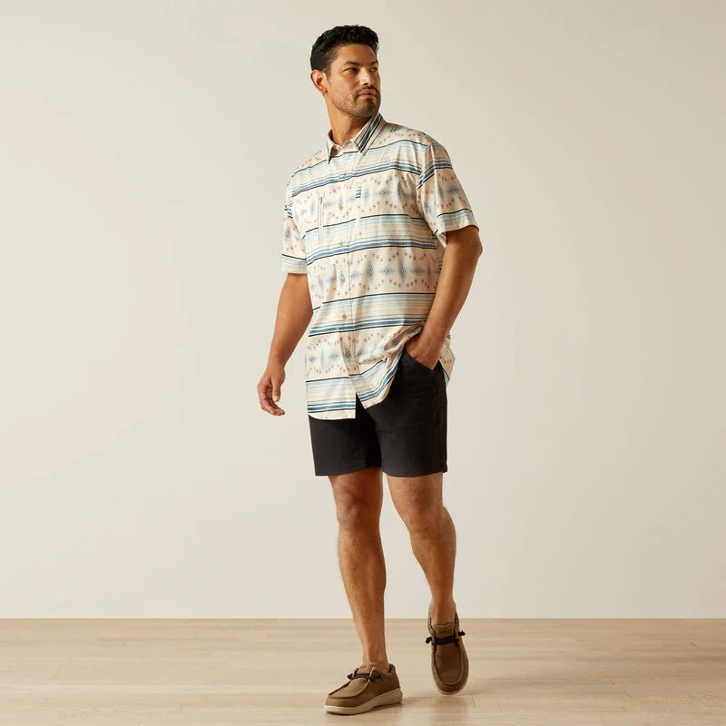 Ariat Mens Venttek Short Sleeve Shirt  Moonbeam 10058810
