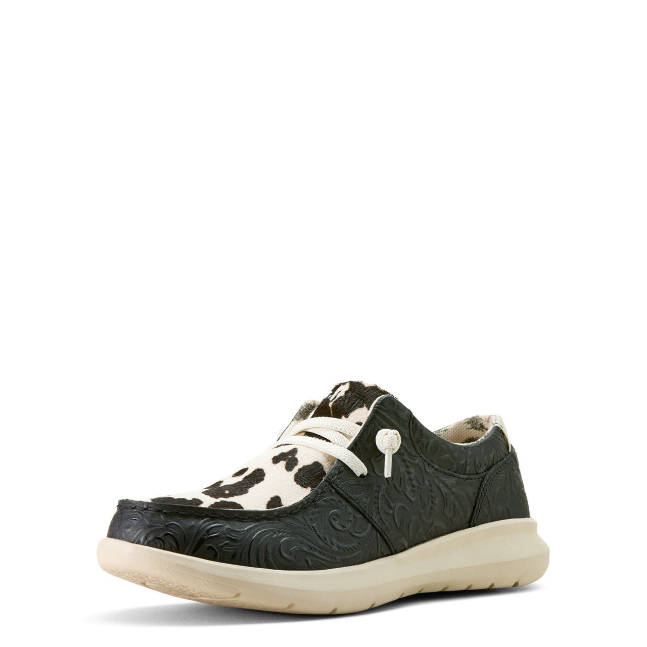 Ariat Women's Hilo Shoe Black Floral Emboss/ Black and White Hair On 10063882