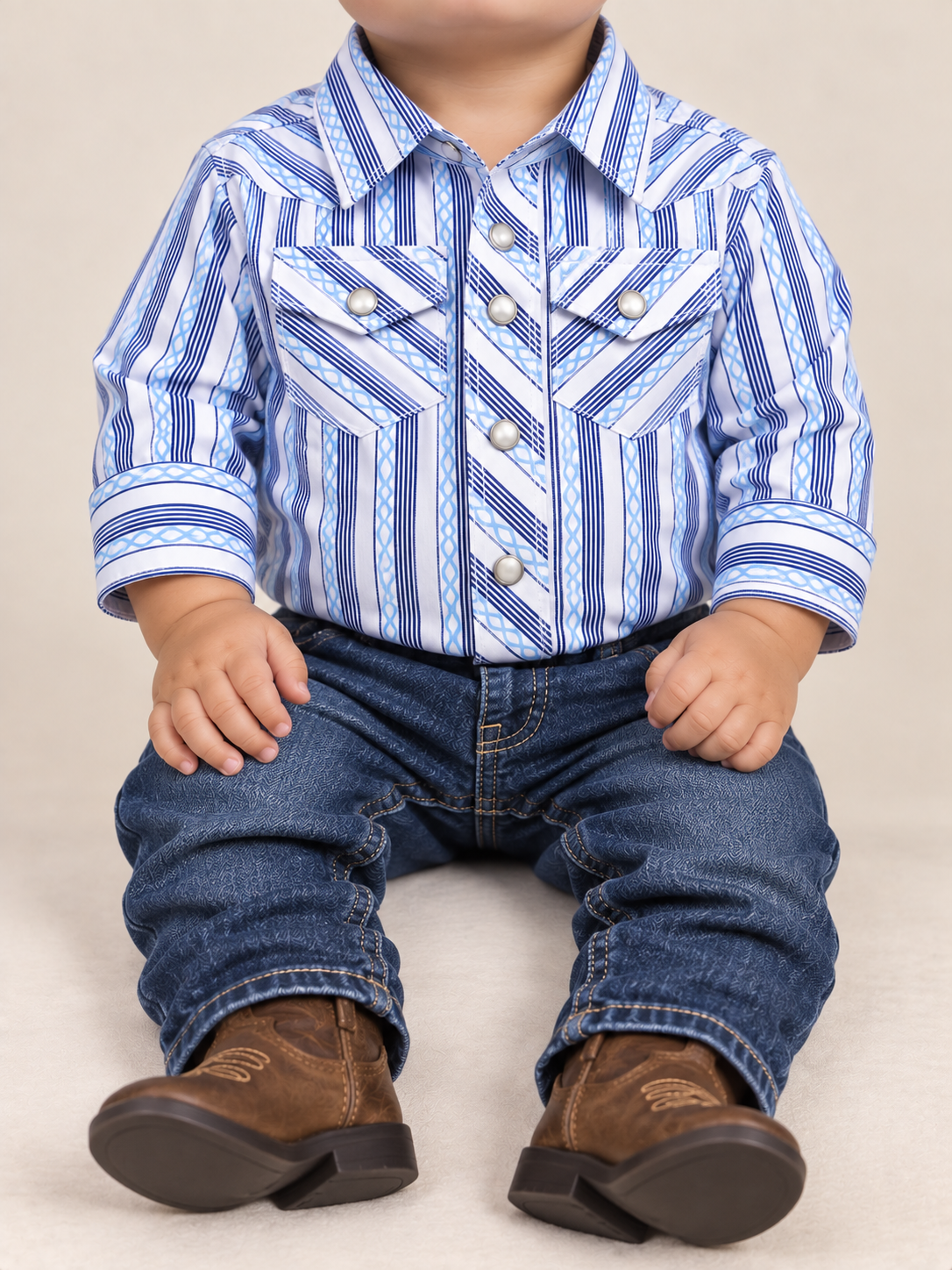 Wrangler Baby Boys Newborn Long Sleeve Western Snap Bodysuit 112384757