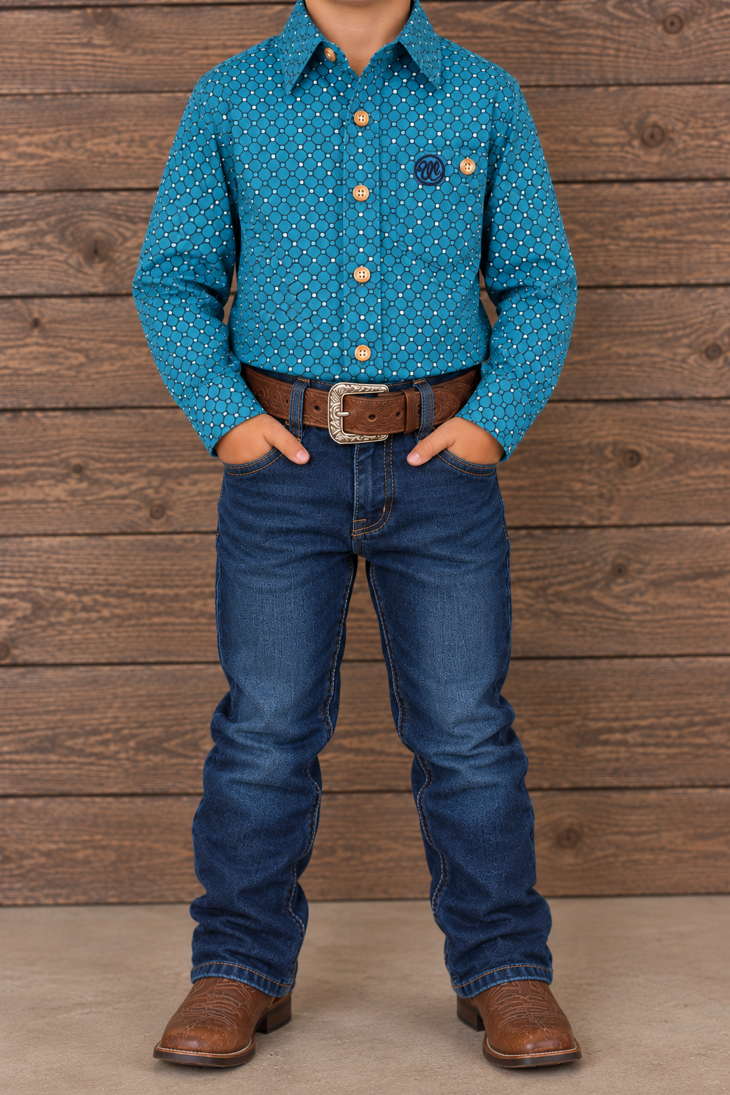 Wrangler Boys Long Sleeve Western Snap Shirt 112385936