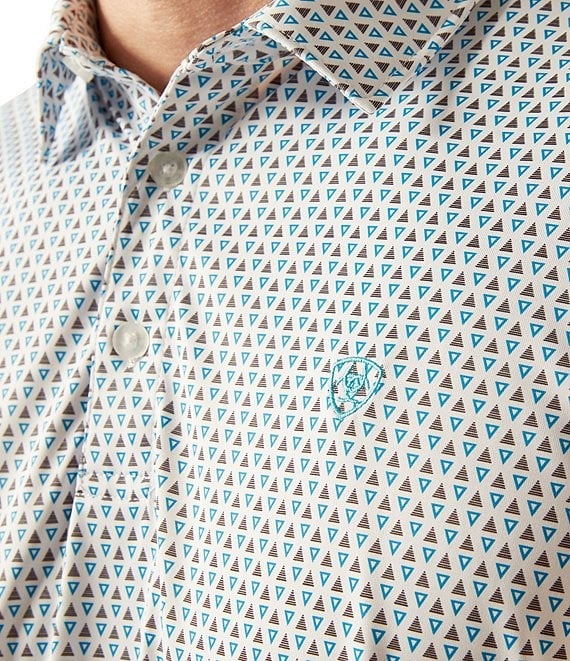 Ariat Mens All Over Print SS Polo White 10058780