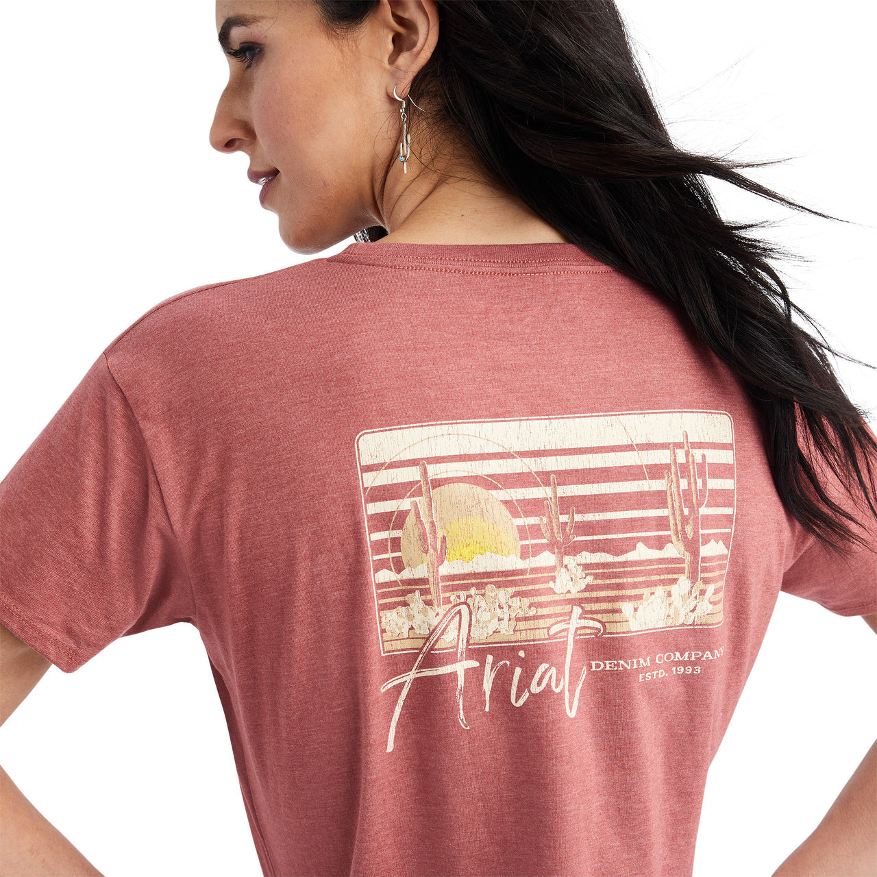 Ariat Women Sunset Lockup Tee Red Clay Heather 10042724