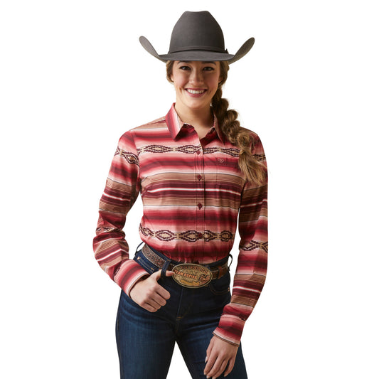 Ariat Women Team Kirby Blushing Serape Button Down Shirt 10046564